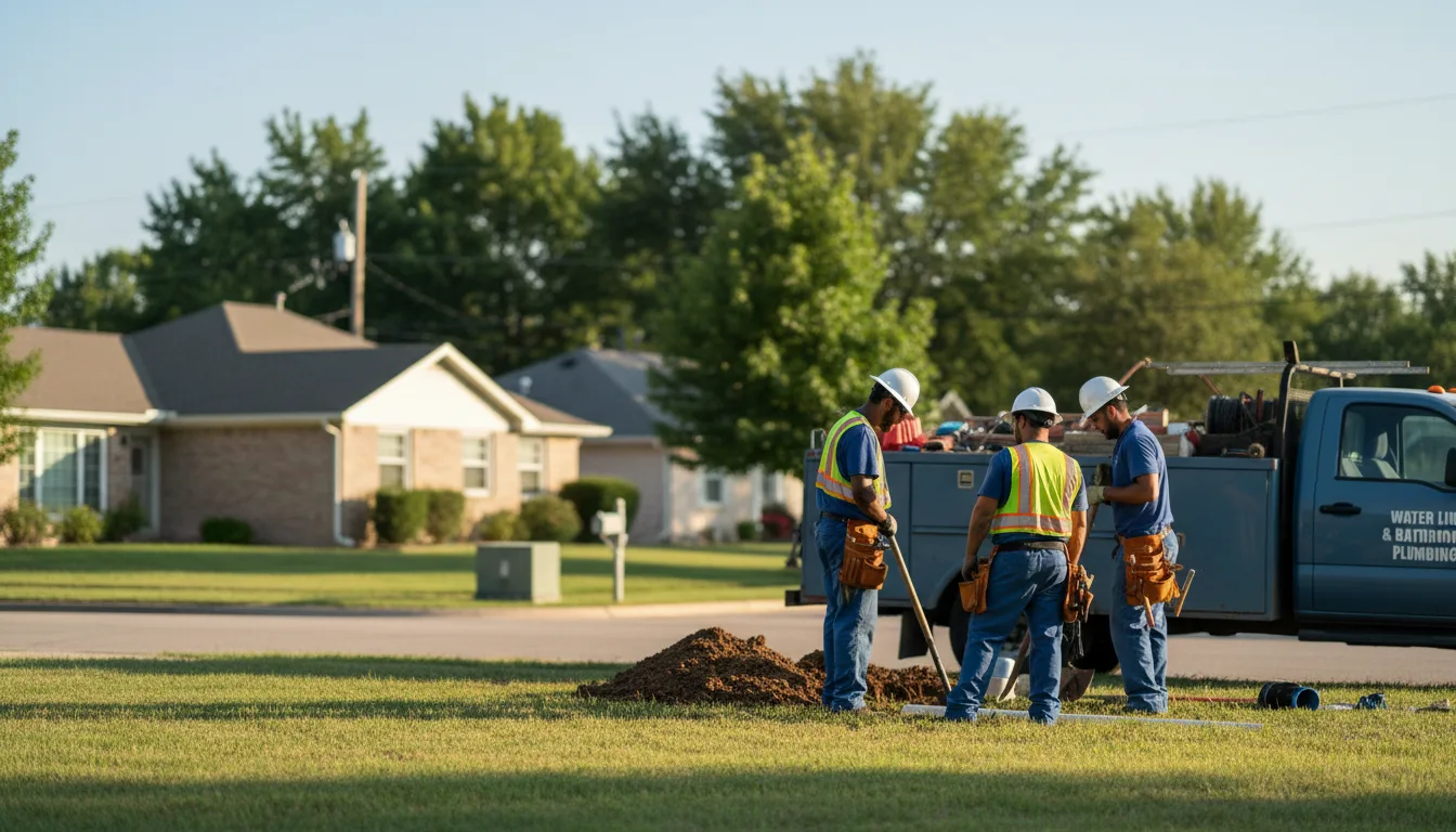 Residential water line and bathroom plumbing service in Potwin, KS